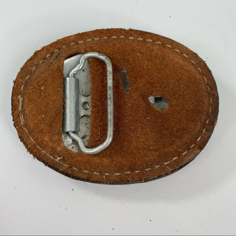 Hand made leather belt buckle M. S. Carriers truck